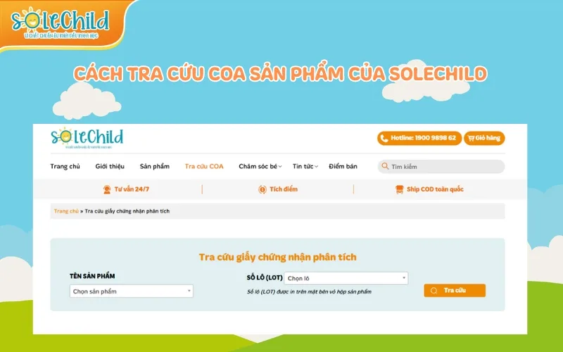 Hướng dẫn cách tra cứu và đọc giấy chứng nhận phân tích (COA) SoleChild