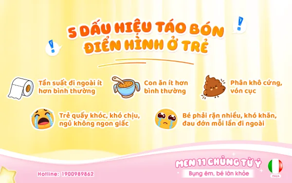 5 dấu hiệu táo bón ở trẻ và cách xử lý an toàn khi trẻ bị táo bón 5 dấu hiệu táo bón điển hình ở trẻ