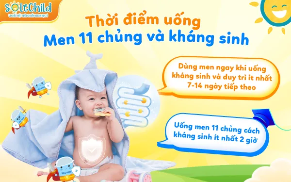 Men 11 chủng uống cách kháng sinh bao lâu? 5 lưu ý quan trọng mẹ cần biết Thời điểm uống men 11 chủng và kháng sinh